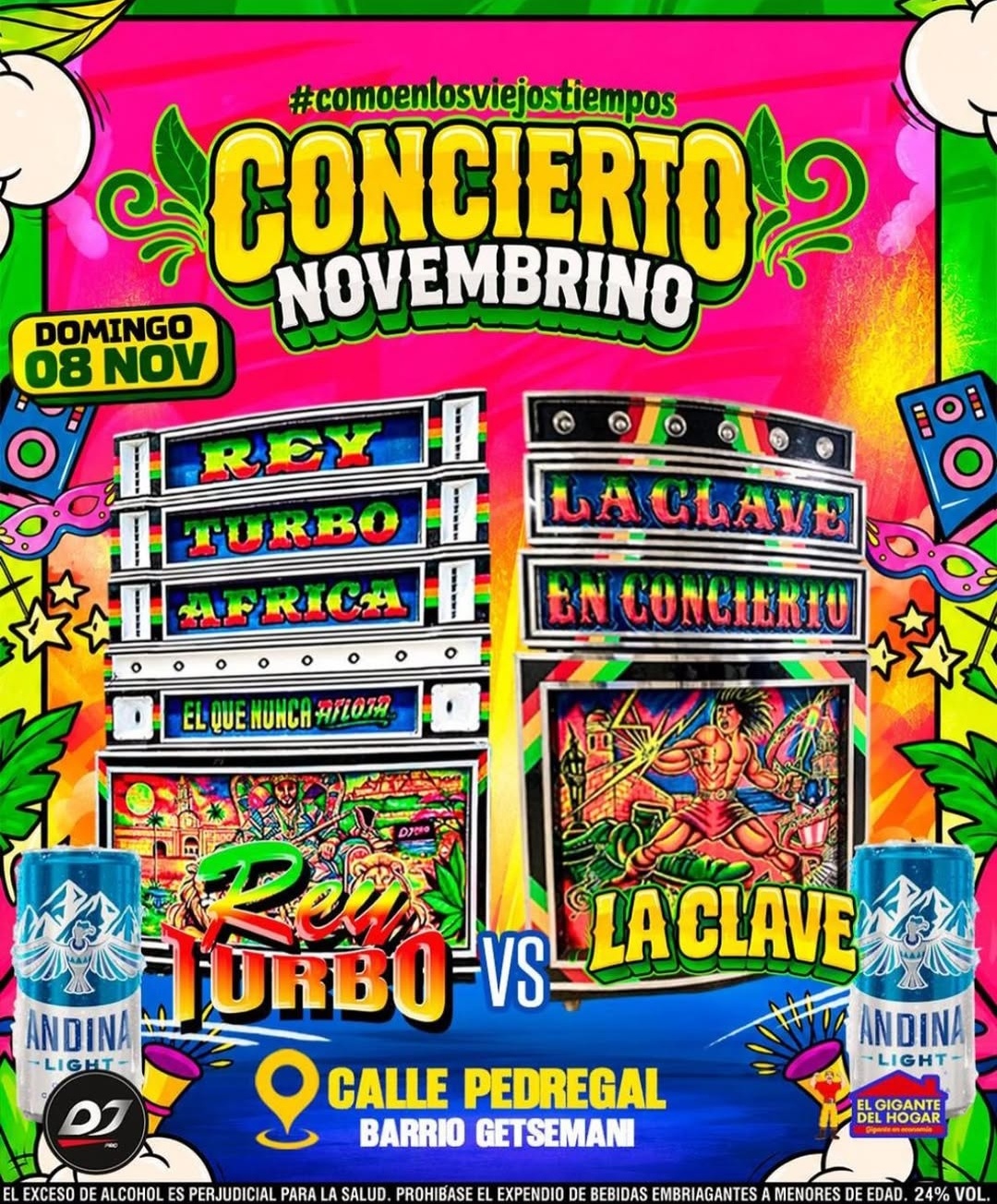 Concierto Novembrino: Rey Turbo vs. La Clave (+18)