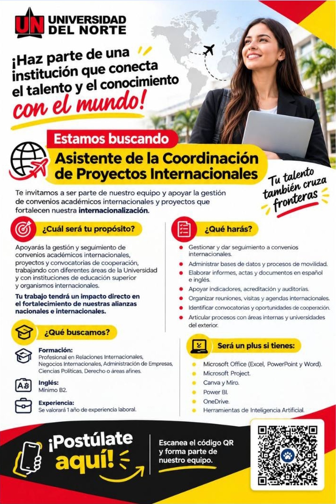 Asistente de la Coordinación de Proyectos Internacionales