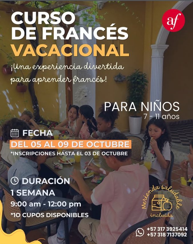 Curso de Francés Vacacional para niños (7–11 años) — Alianza Francesa