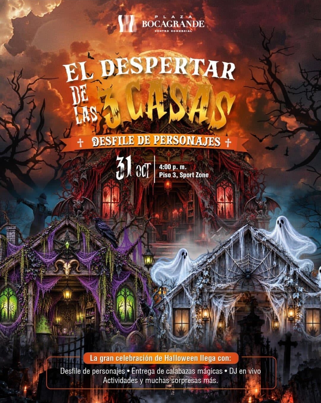 El Despertar de las 3 Casas: desfile de personajes, calabazas mágicas y DJ en vivo