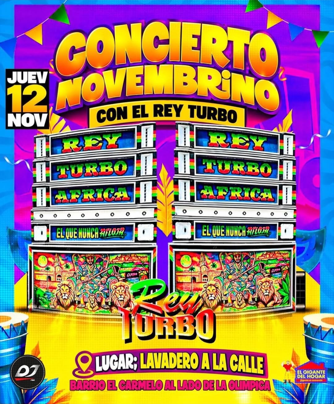 Concierto Novembrino con el Rey Turbo África en El Carmelo