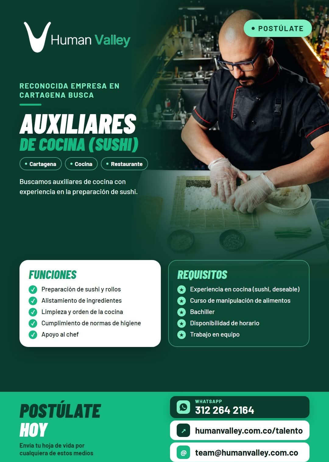 Auxiliares de Cocina (Sushi)