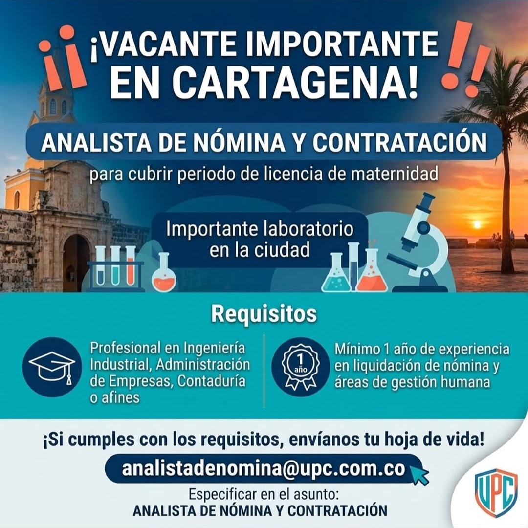 Analista de Nómina y Contratación (para cubrir periodo de licencia de maternidad)