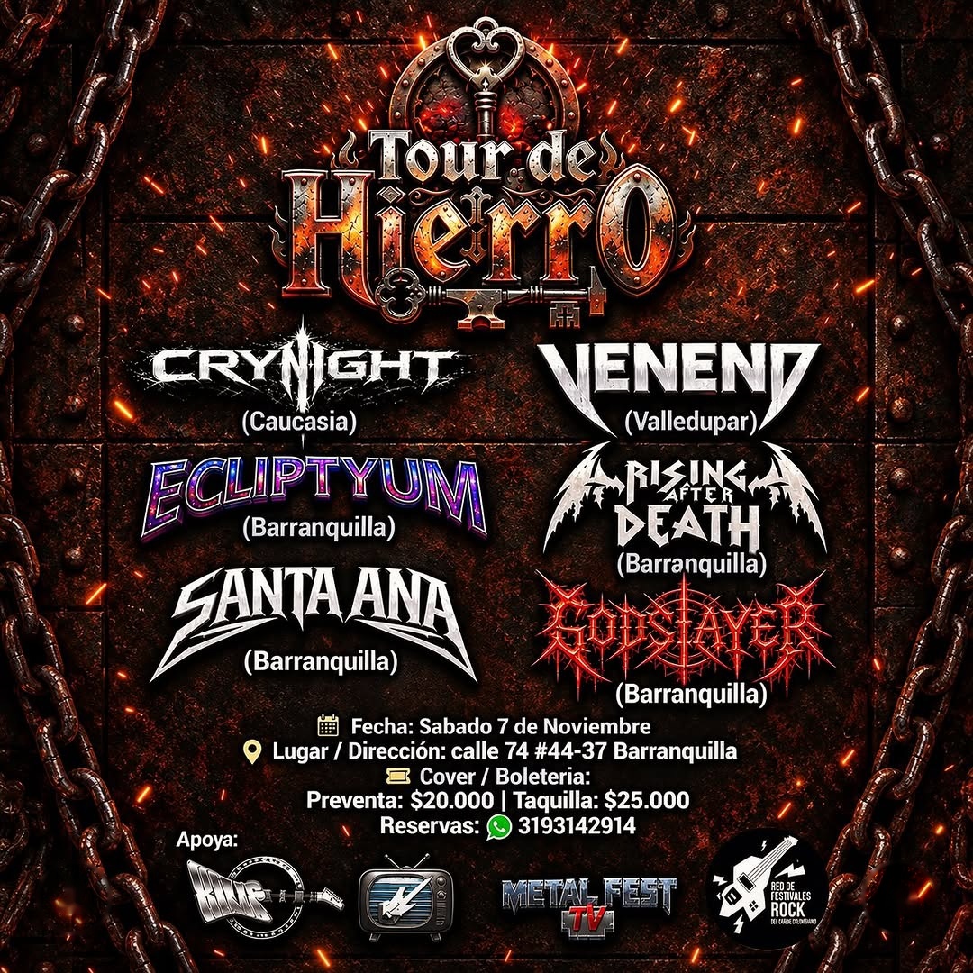 Tour de Hierro: Crynight, Veneno, Ecliptyum y más (+18)