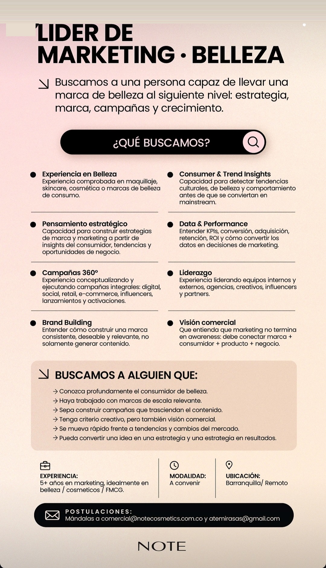 Líder de Marketing · Belleza