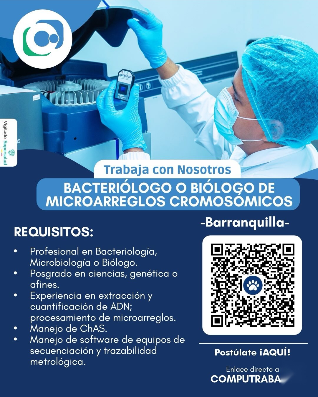Bacteriólogo o Biólogo de Microarreglos Cromosómicos
