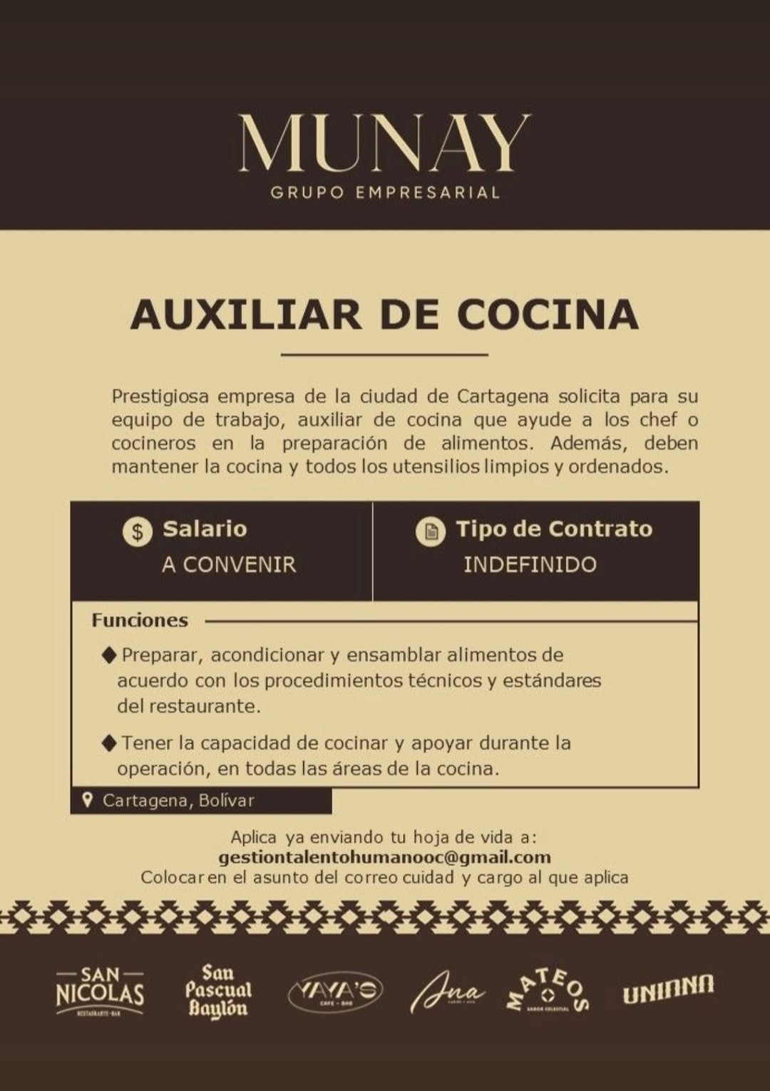 Auxiliar de Cocina