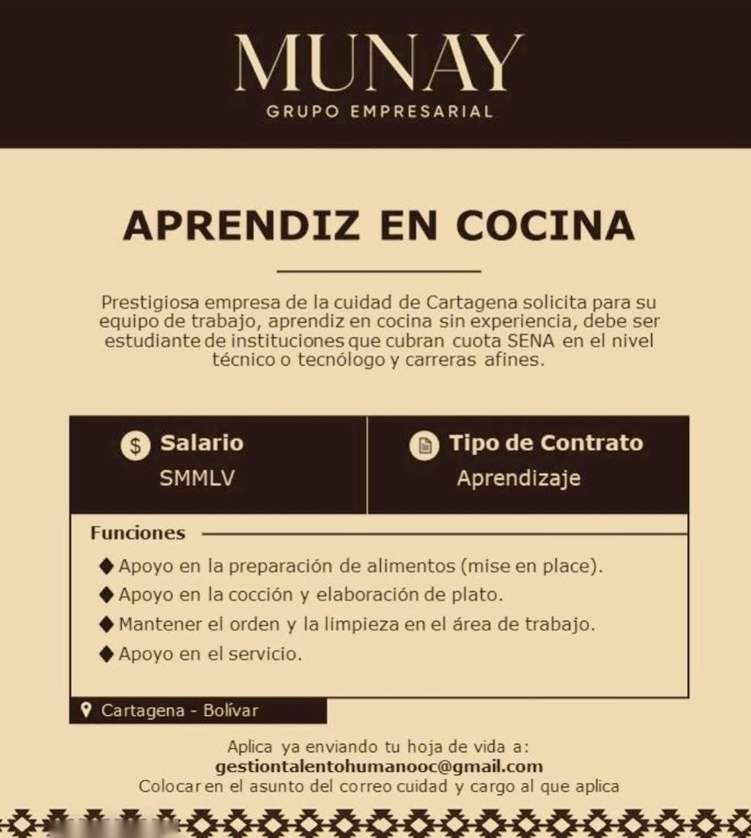 Aprendiz en Cocina