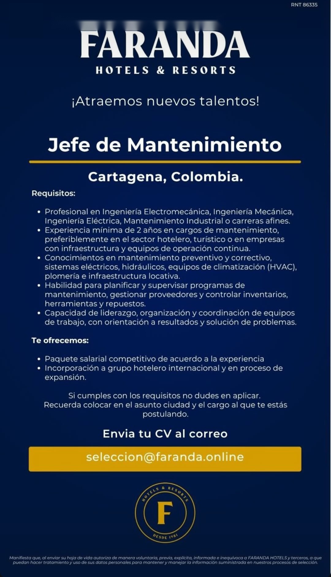 Jefe de Mantenimiento