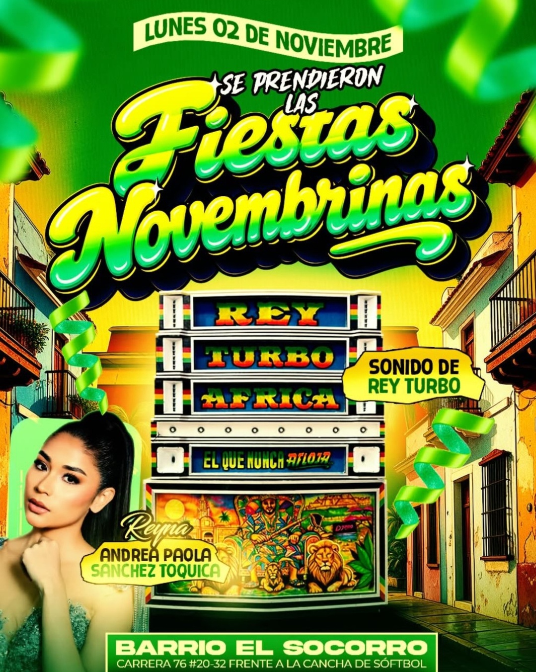 Se prendieron las Fiestas Novembrinas: Rey Turbo África en El Socorro