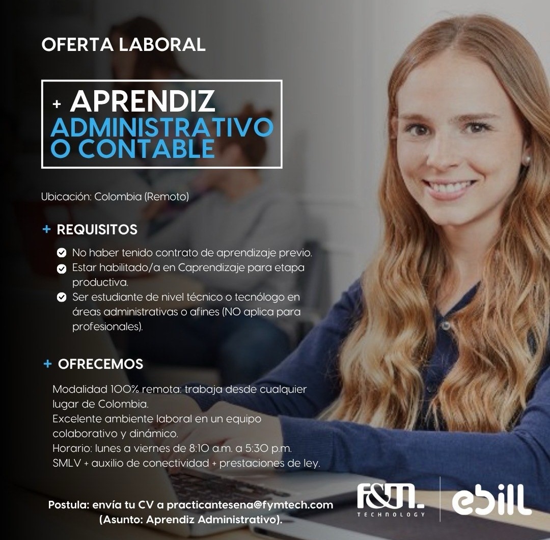 Aprendiz Administrativo o Contable