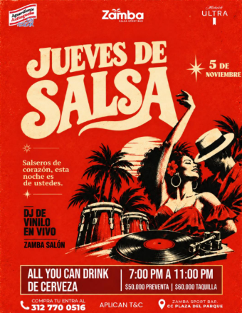 Jueves de Salsa: DJ de vinilo en vivo en Zamba