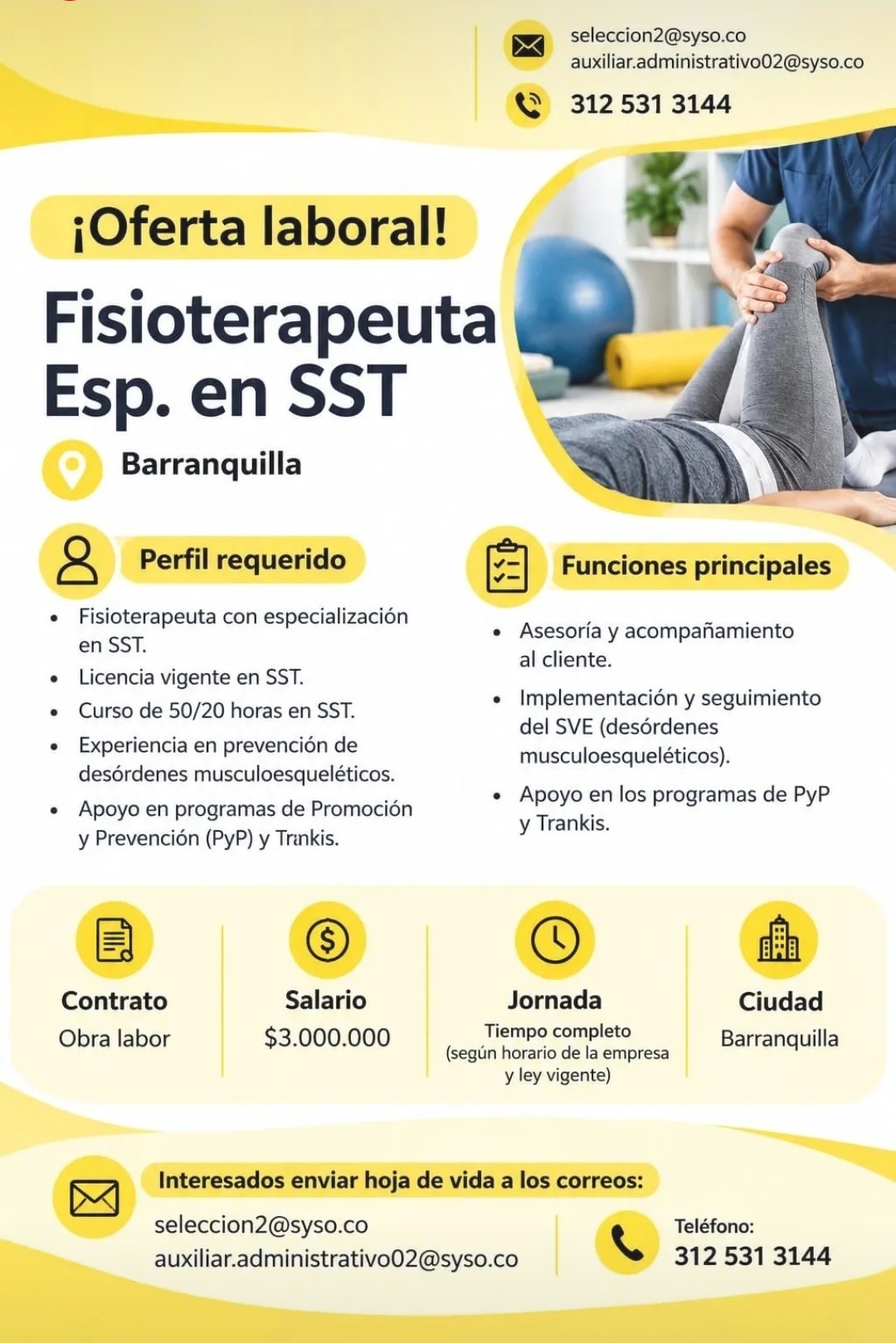 Fisioterapeuta Esp. en SST
