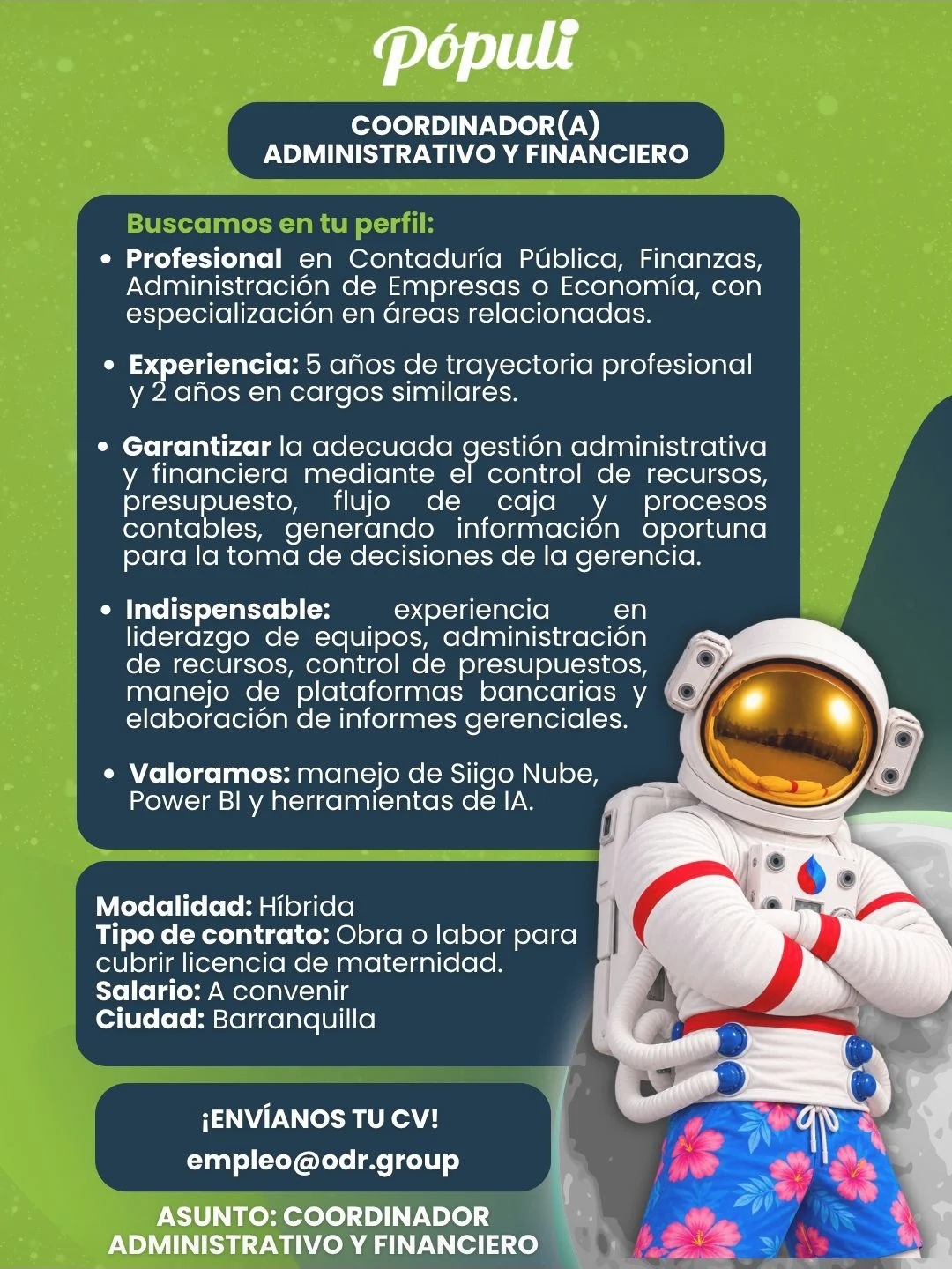 Coordinador(a) Administrativo y Financiero