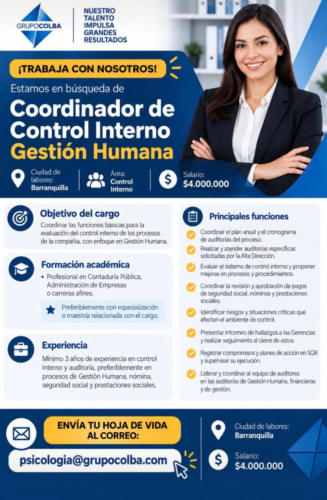 Coordinador de Control Interno Gestión Humana