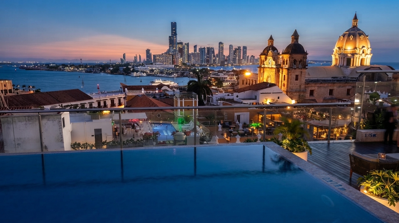 Ciudad Amurallada de Cartagena de Indias al atardecer