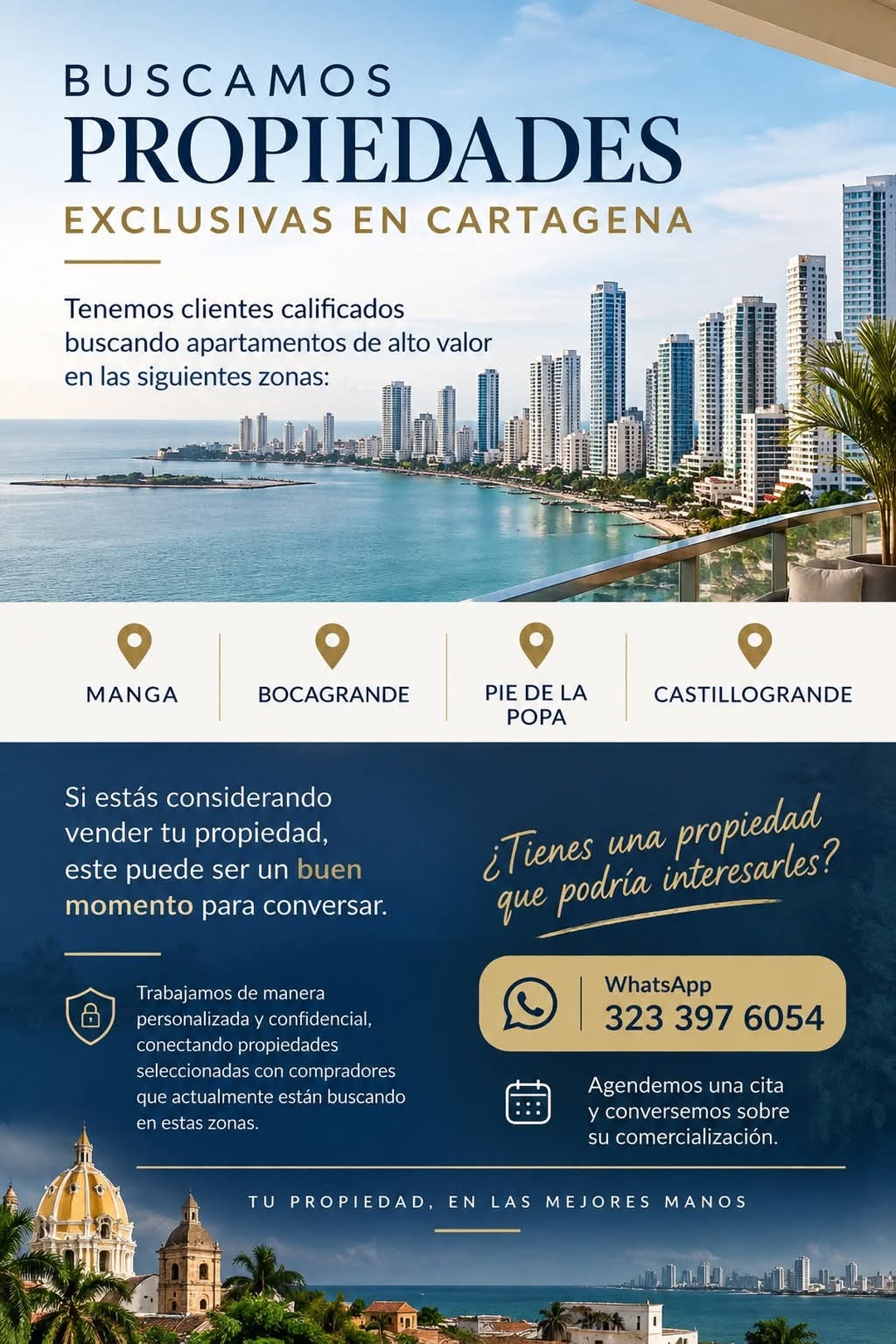 Buscamos apartamentos de alto valor para clientes compradores
