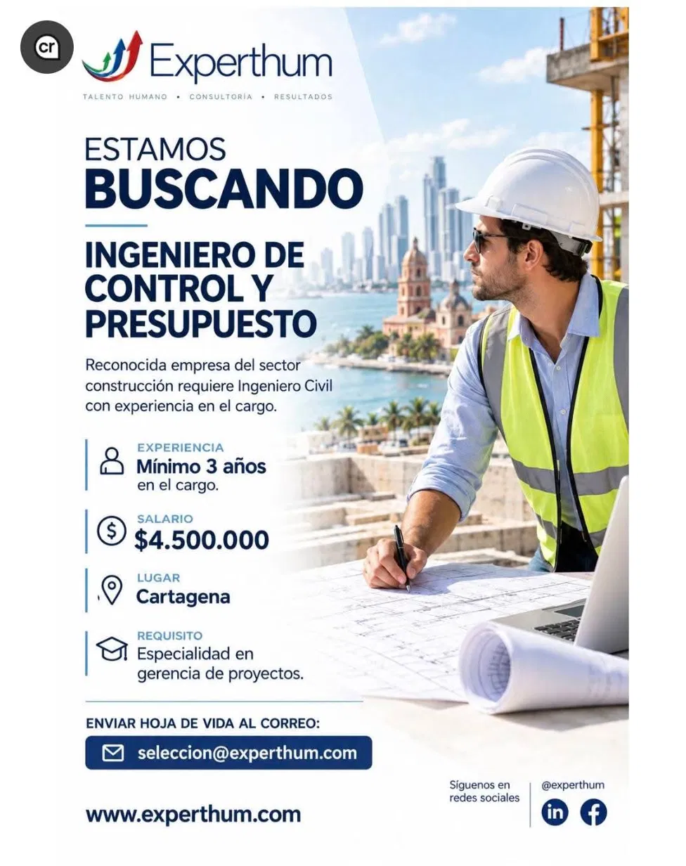 Ingeniero de Control y Presupuesto — Experthum