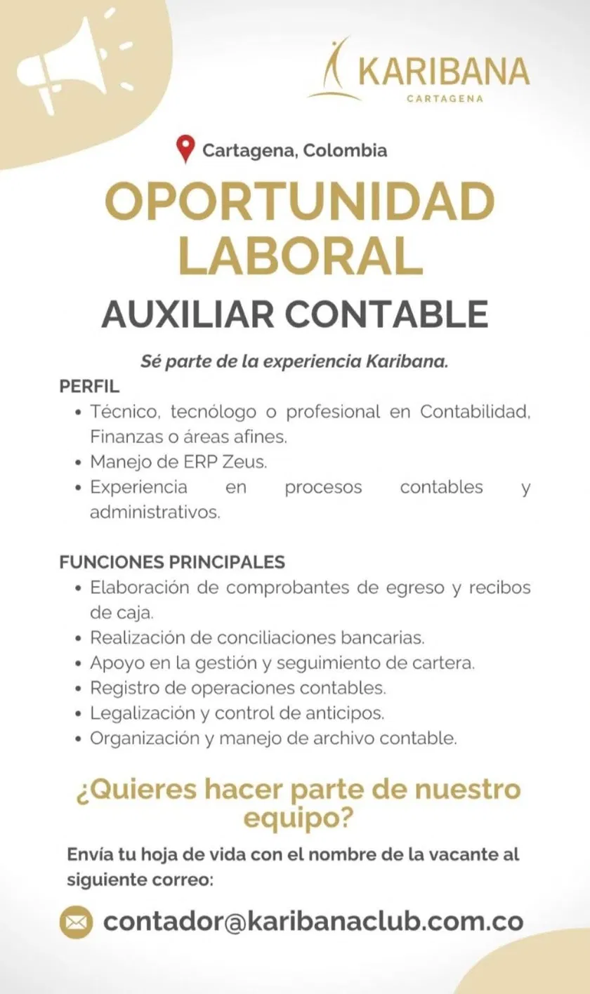 Auxiliar Contable — Karibana