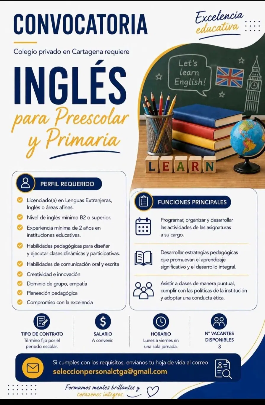 Profesor de Inglés (preescolar y primaria)