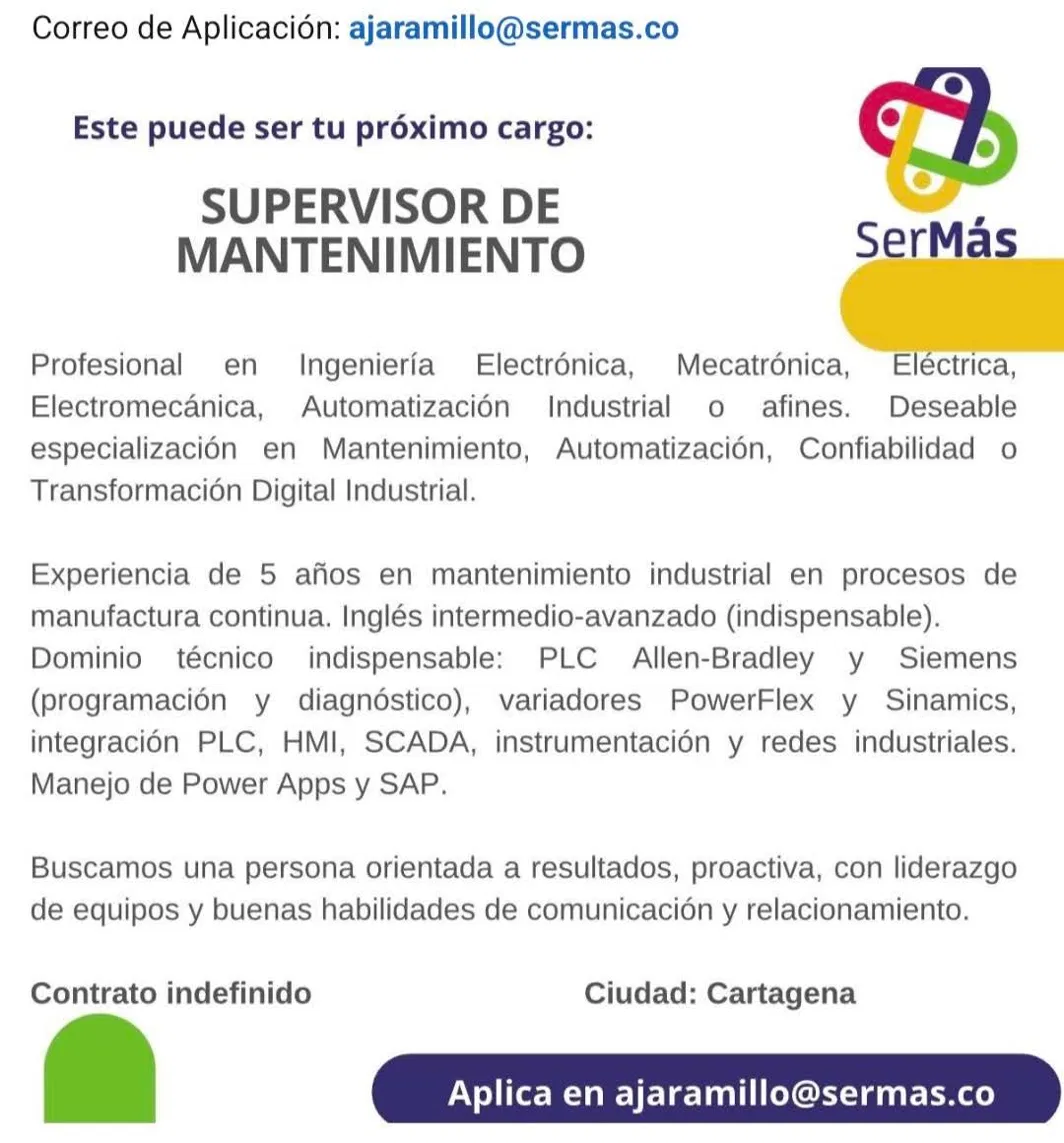 Supervisor de Mantenimiento