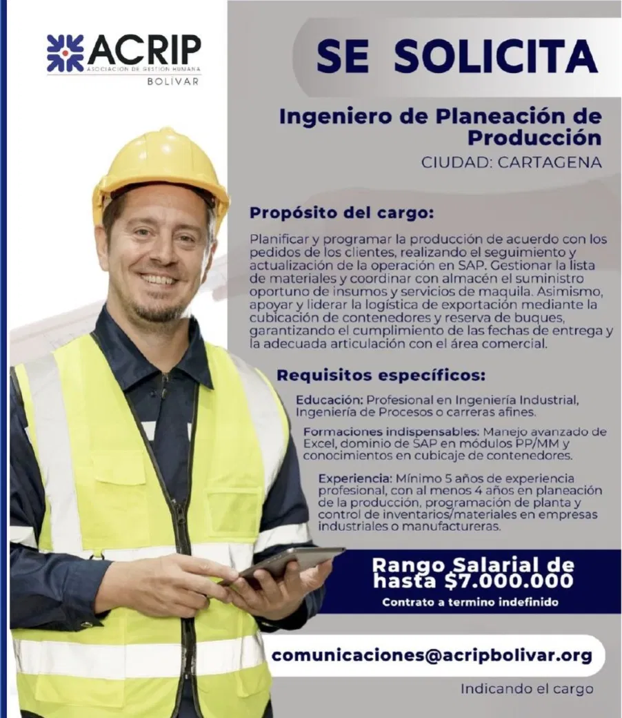 Ingeniero de Planeación de Producción
