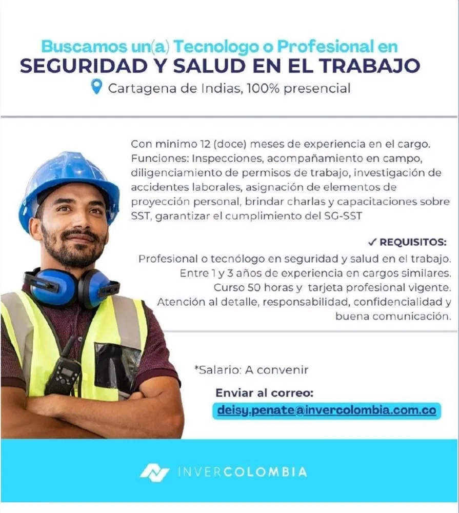 Tecnólogo o Profesional en Seguridad y Salud en el Trabajo