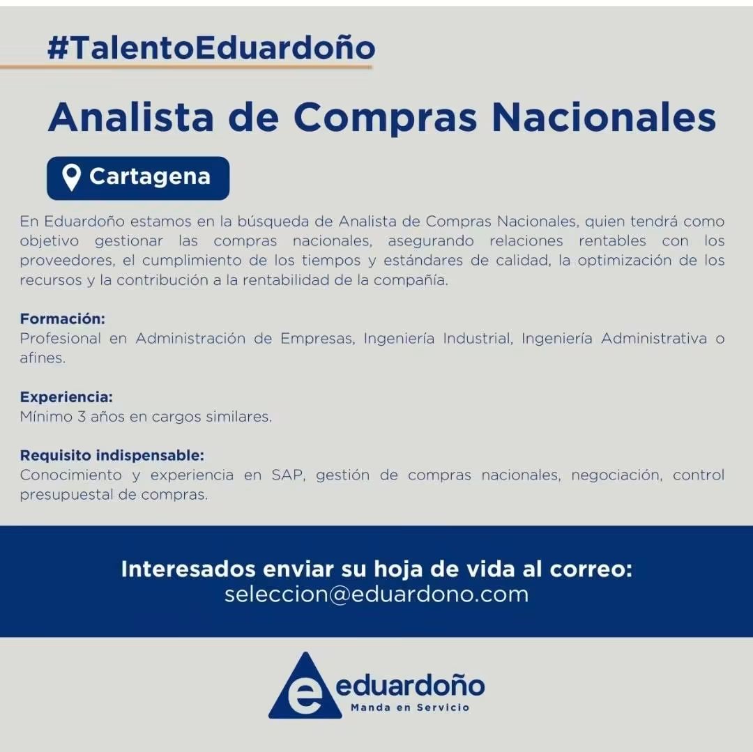 Analista de Compras Nacionales