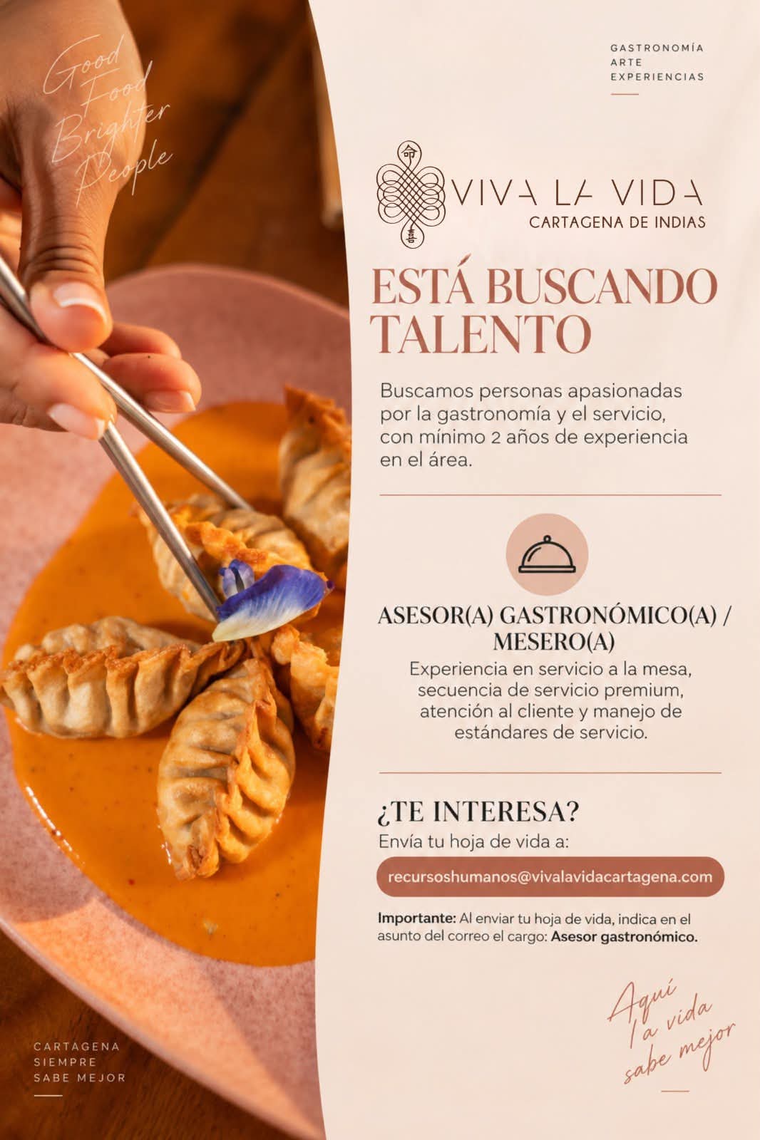 Asesor(a) Gastronómico(a) / Mesero(a)