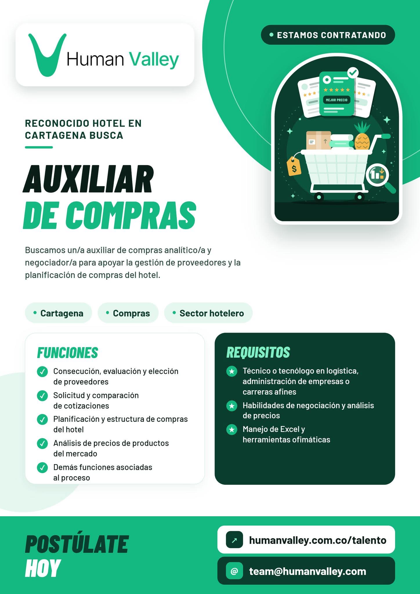 Auxiliar de Compras — sector hotelero