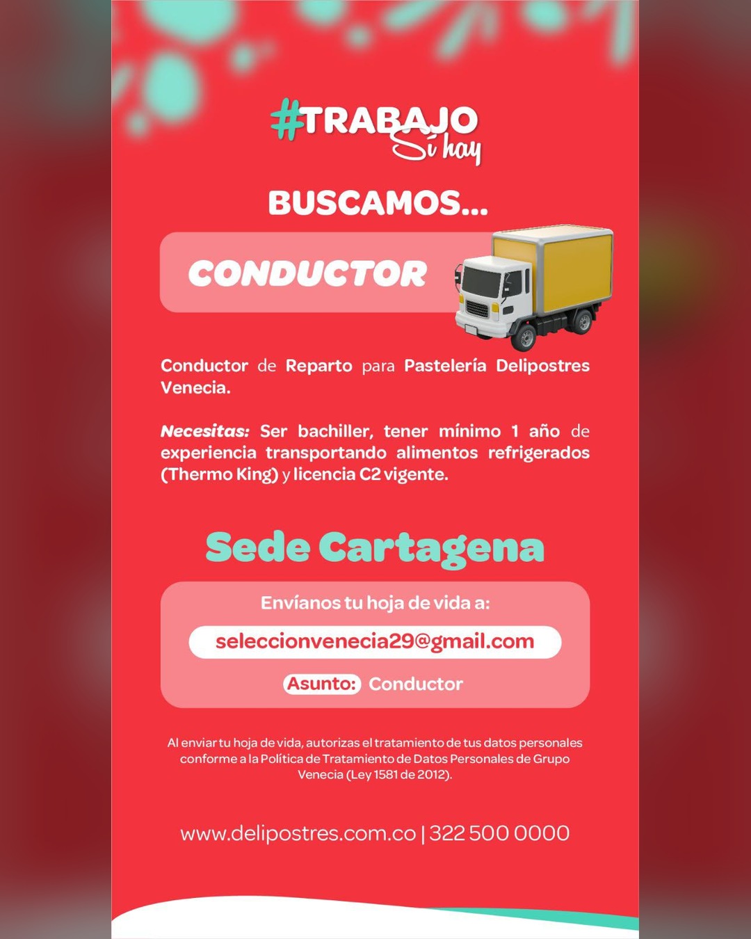 URGENTE · Conductor de Reparto