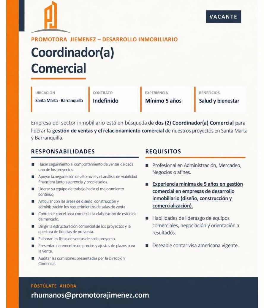 Coordinador(a) Comercial
