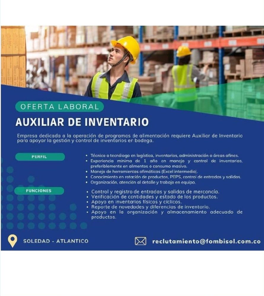 Auxiliar de Inventario (Soledad, Atlántico)