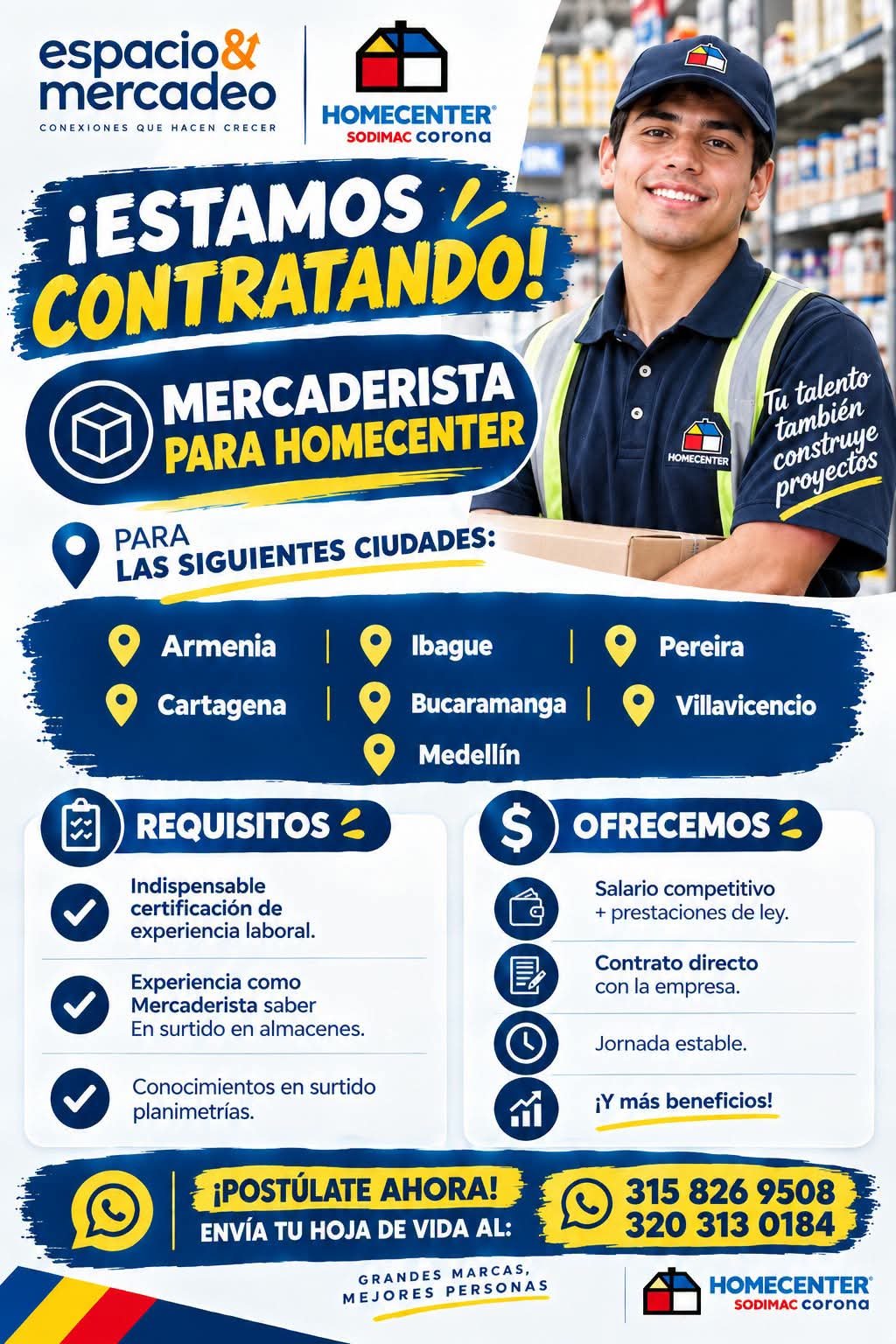 Mercaderista para Homecenter
