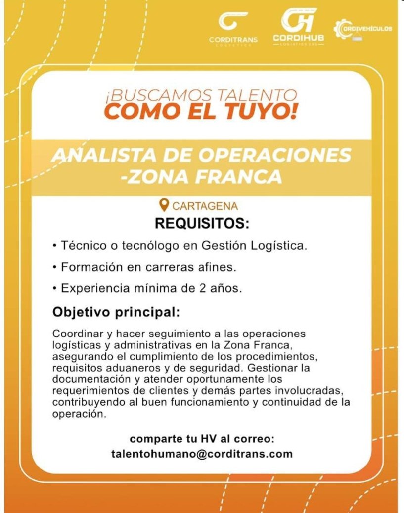 Analista de Operaciones – Zona Franca