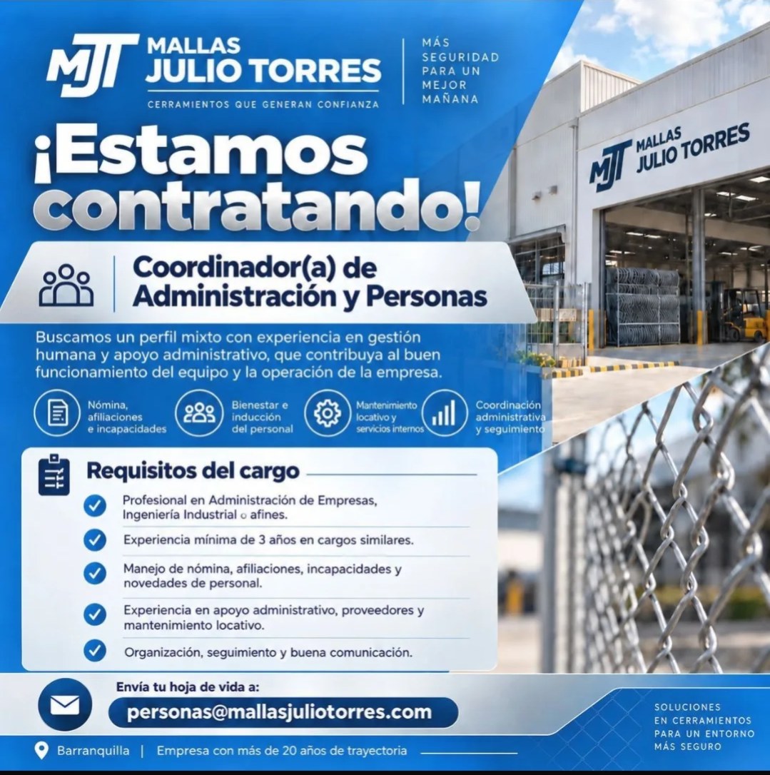 Coordinador(a) de Administración y Personas