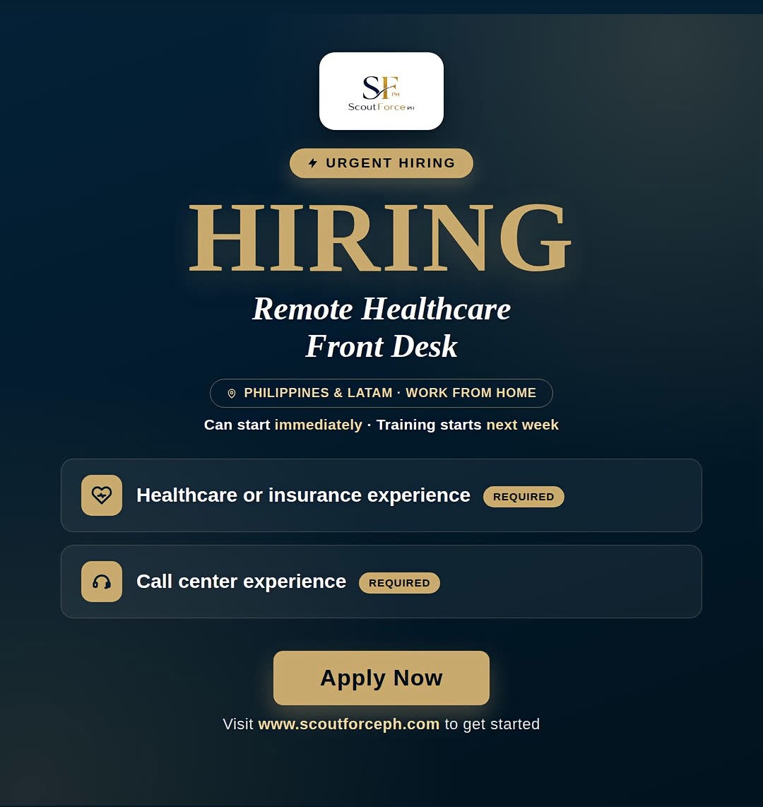 Remote Healthcare Front Desk (trabajo desde casa)