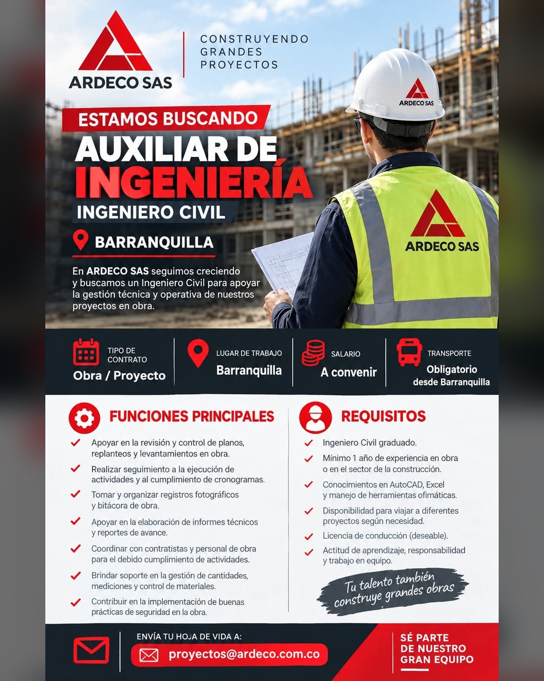 Auxiliar de Ingeniería (Ingeniero Civil)