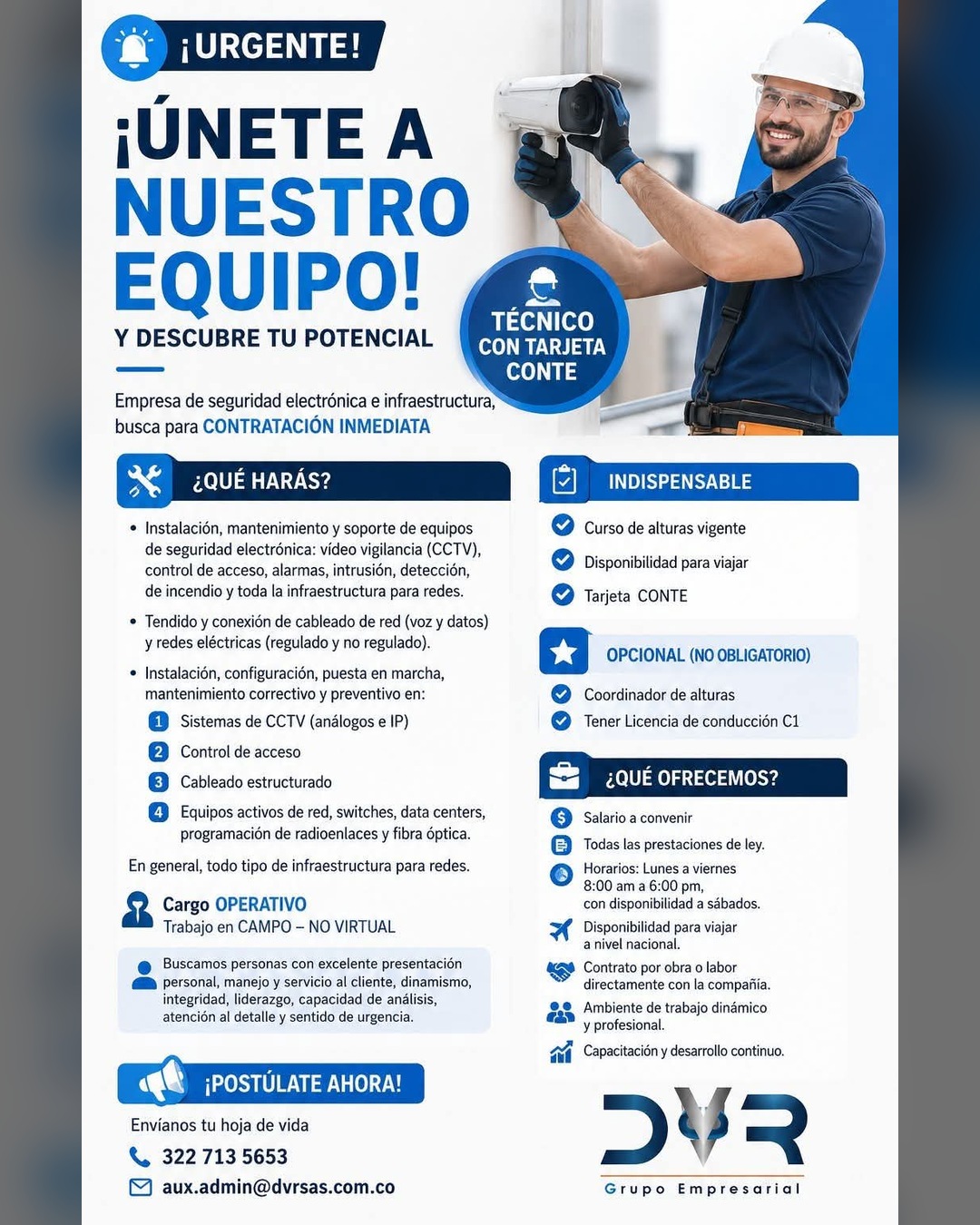 Técnico con Tarjeta CONTE