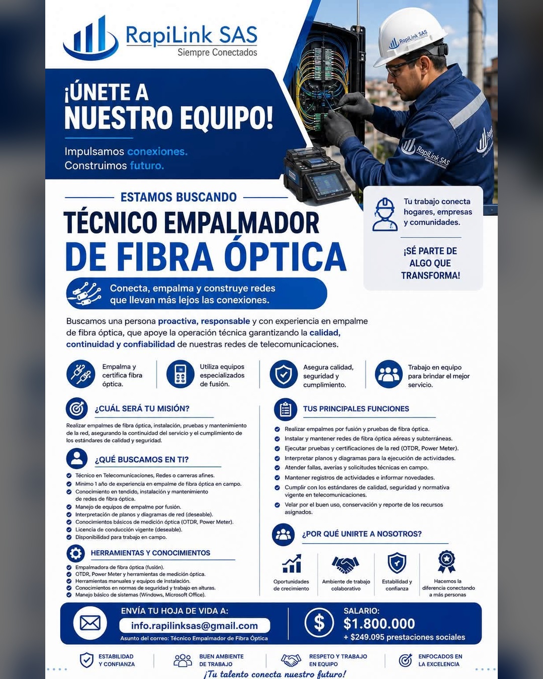 Técnico Empalmador de Fibra Óptica