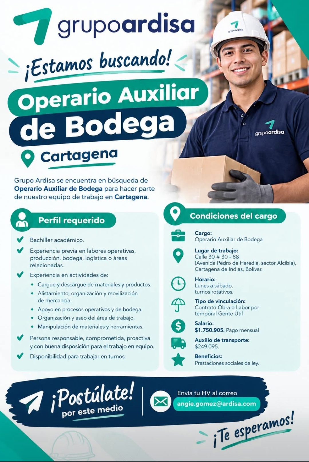 Operario Auxiliar de Bodega