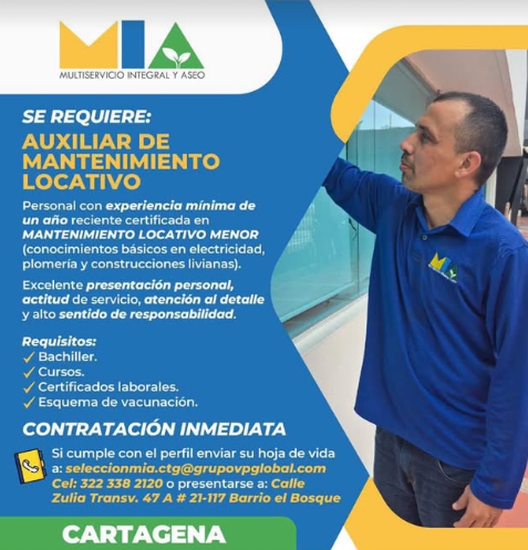 Auxiliar de Mantenimiento Locativo