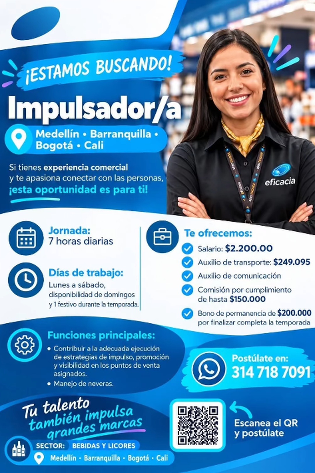 Impulsador/a (temporada, bebidas y licores)