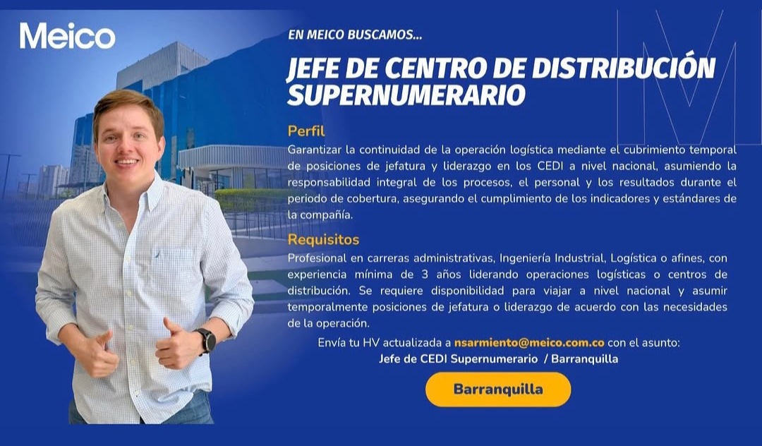 Jefe de Centro de Distribución Supernumerario