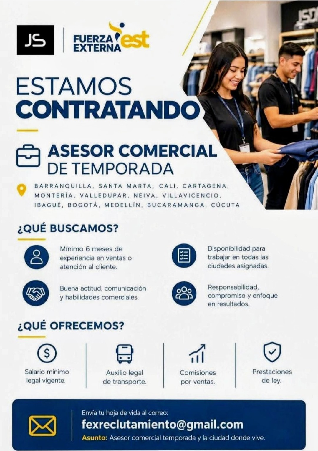 Asesor Comercial de Temporada