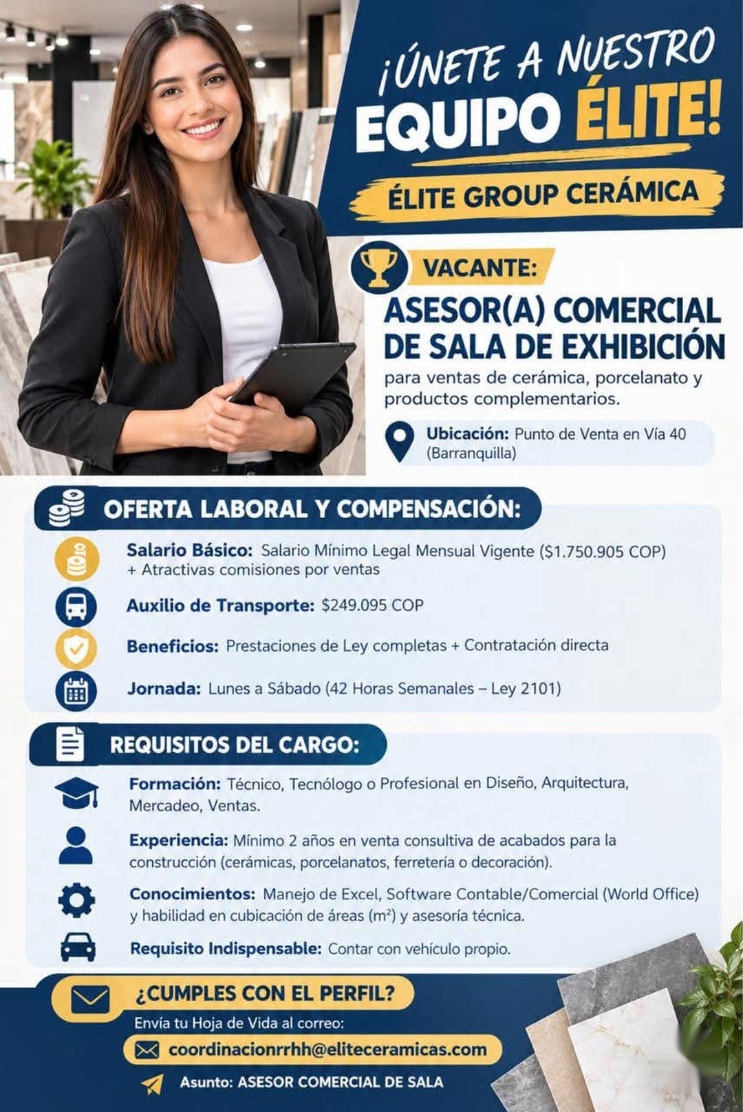 Asesor(a) Comercial de Sala de Exhibición