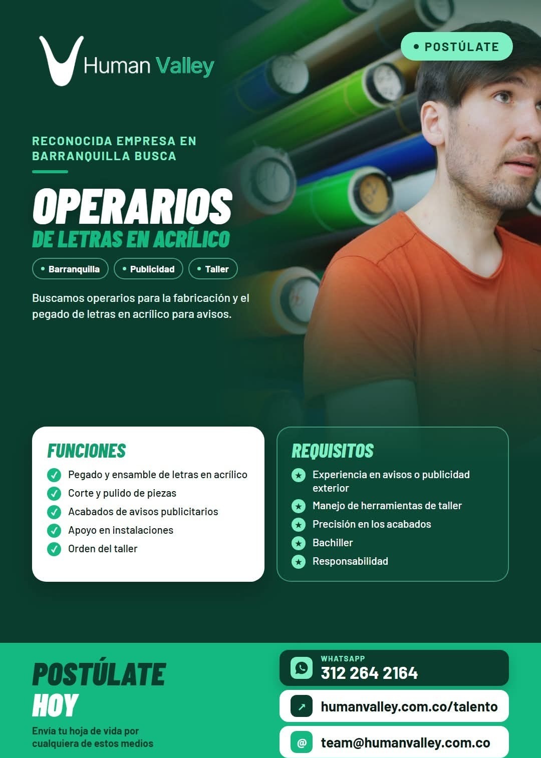 Operarios de Letras en Acrílico