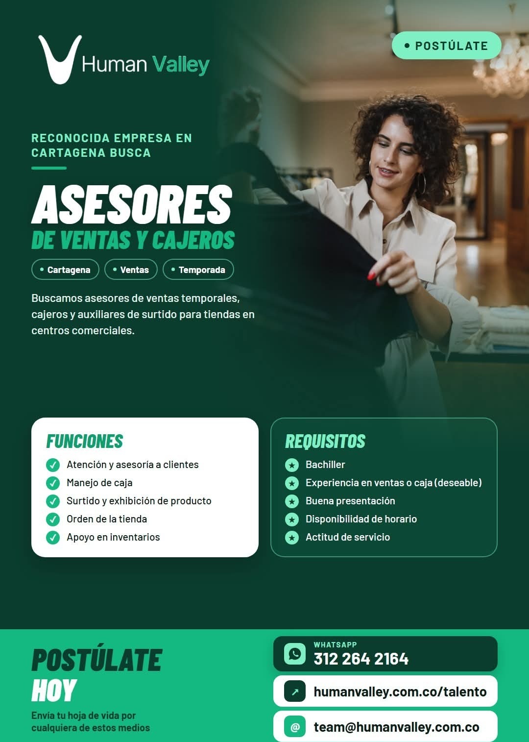 Asesores de Ventas y Cajeros (también auxiliares de surtido)