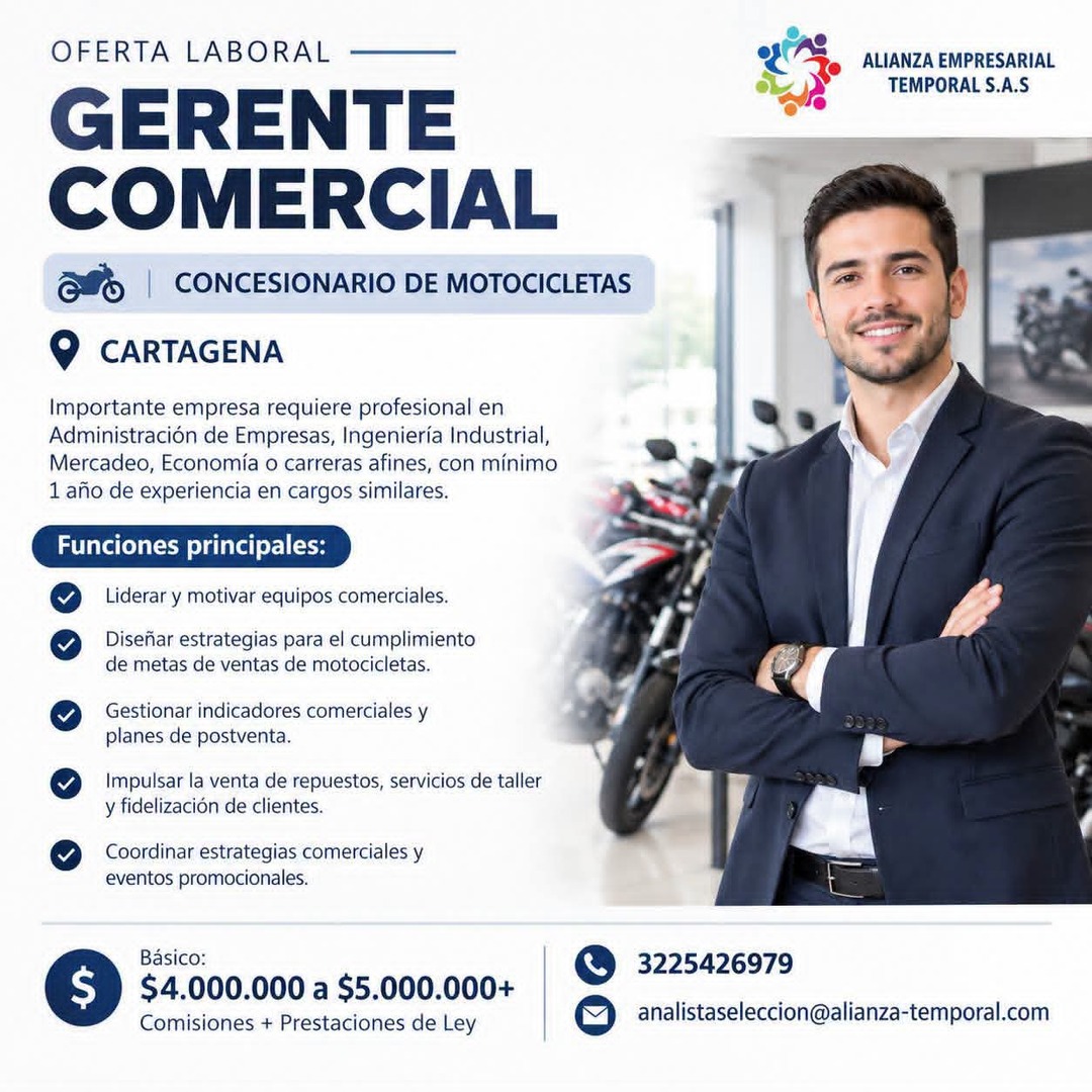 Gerente Comercial (Concesionario de Motocicletas)
