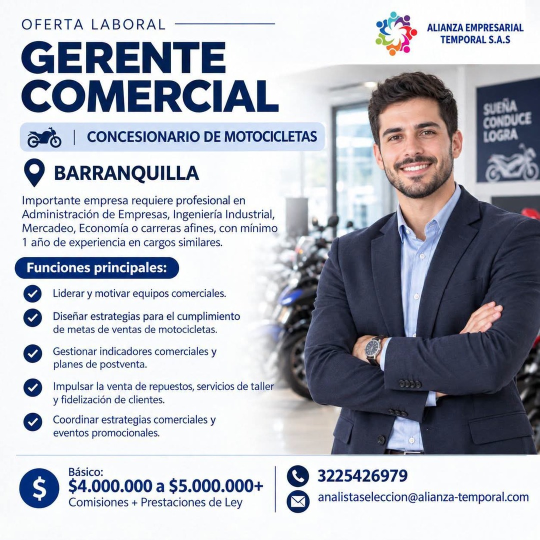 Gerente Comercial - Concesionario de Motocicletas